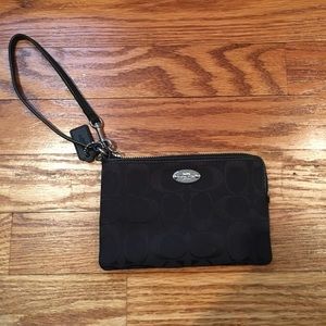 Coach Black Woven Wristlet